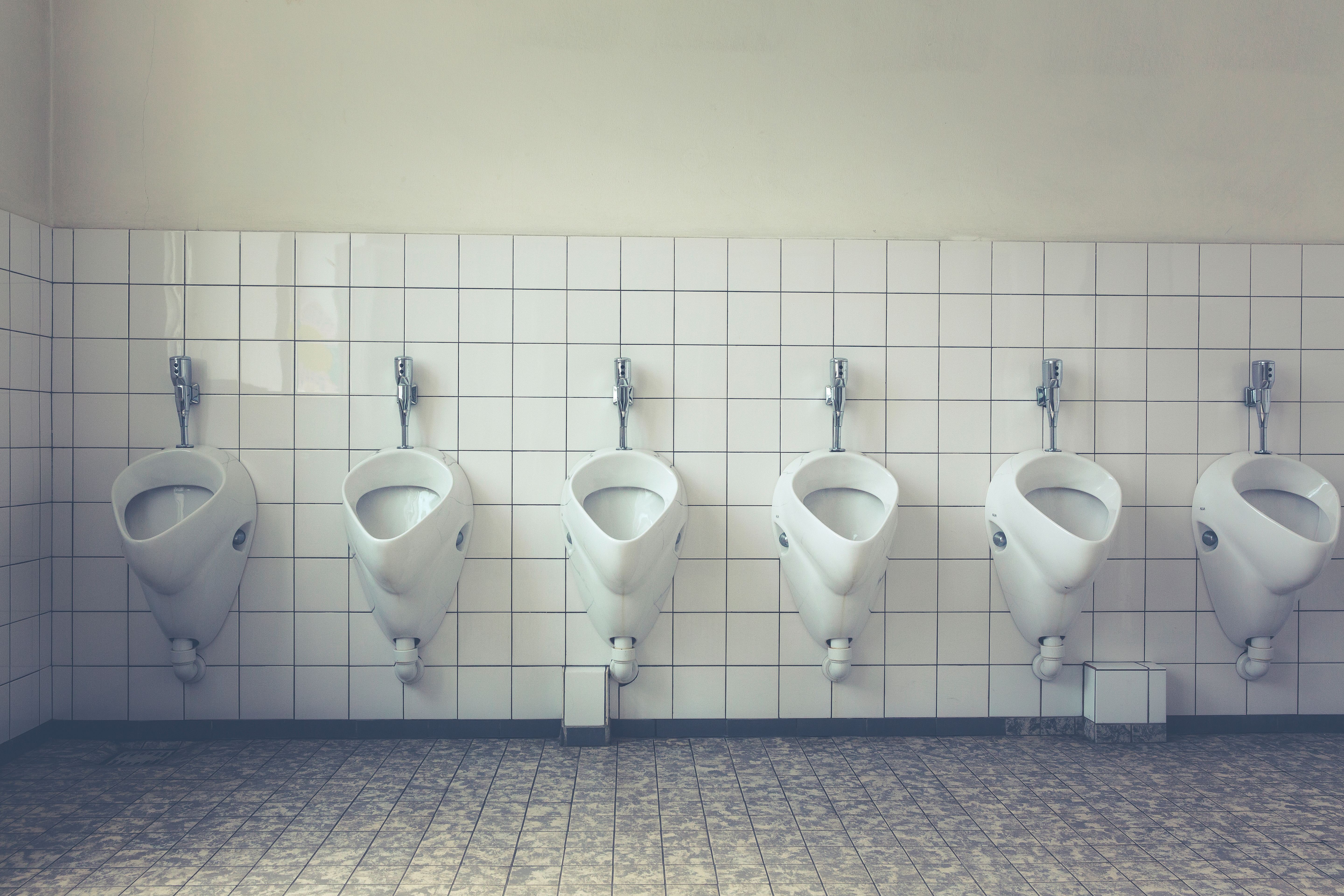 Spotless commercial restroom fixtures maintained by GR Collins Commercial Cleaning